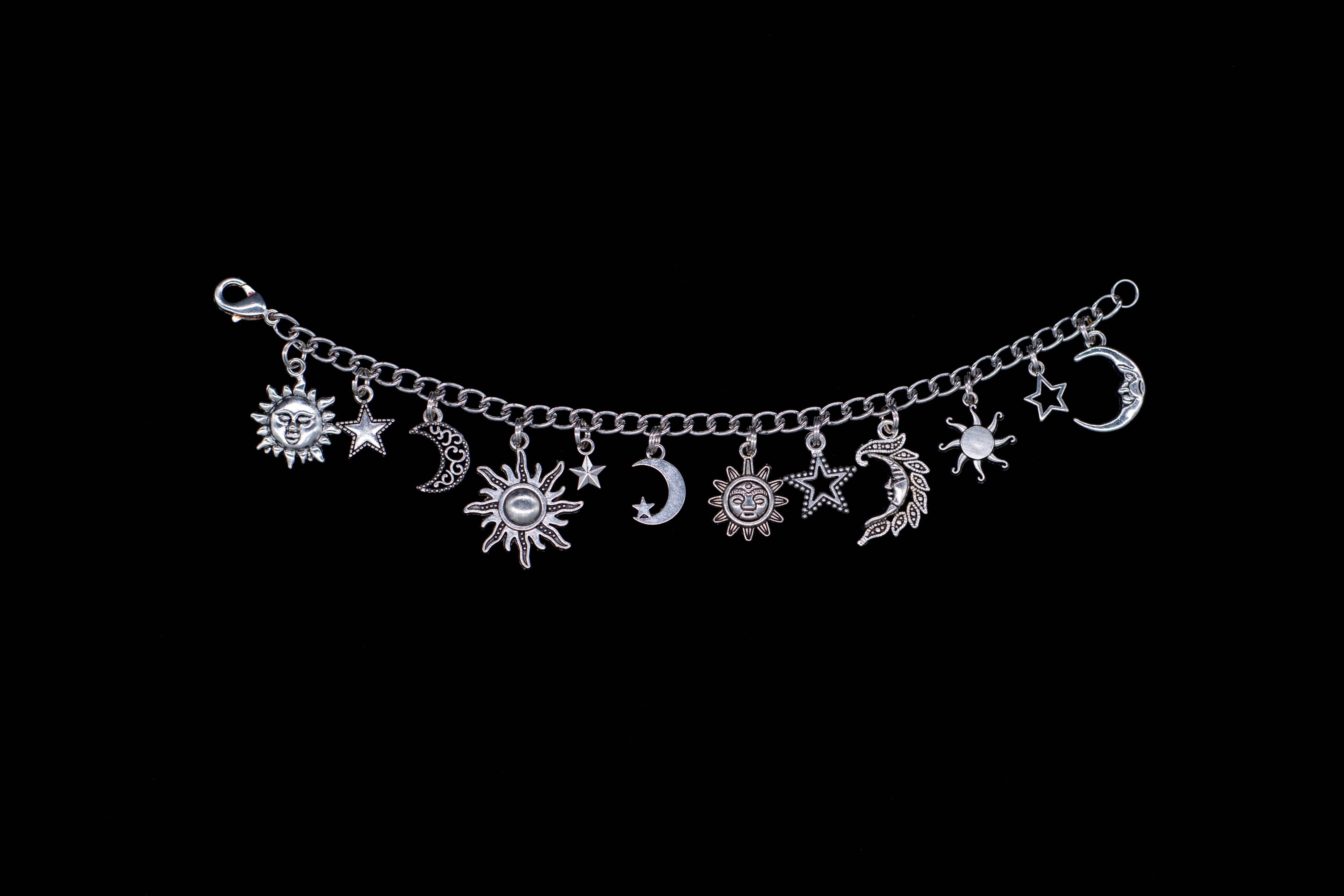 Sun, star, and Moon Charm Bracelet